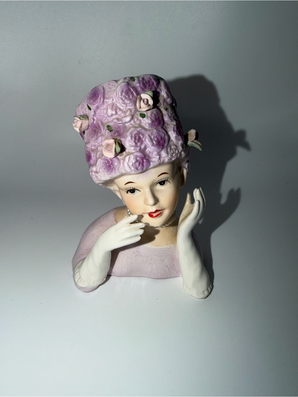 Vintage Relpo A-1373S Ceramic Lady Head Vase MCM Japan 4"